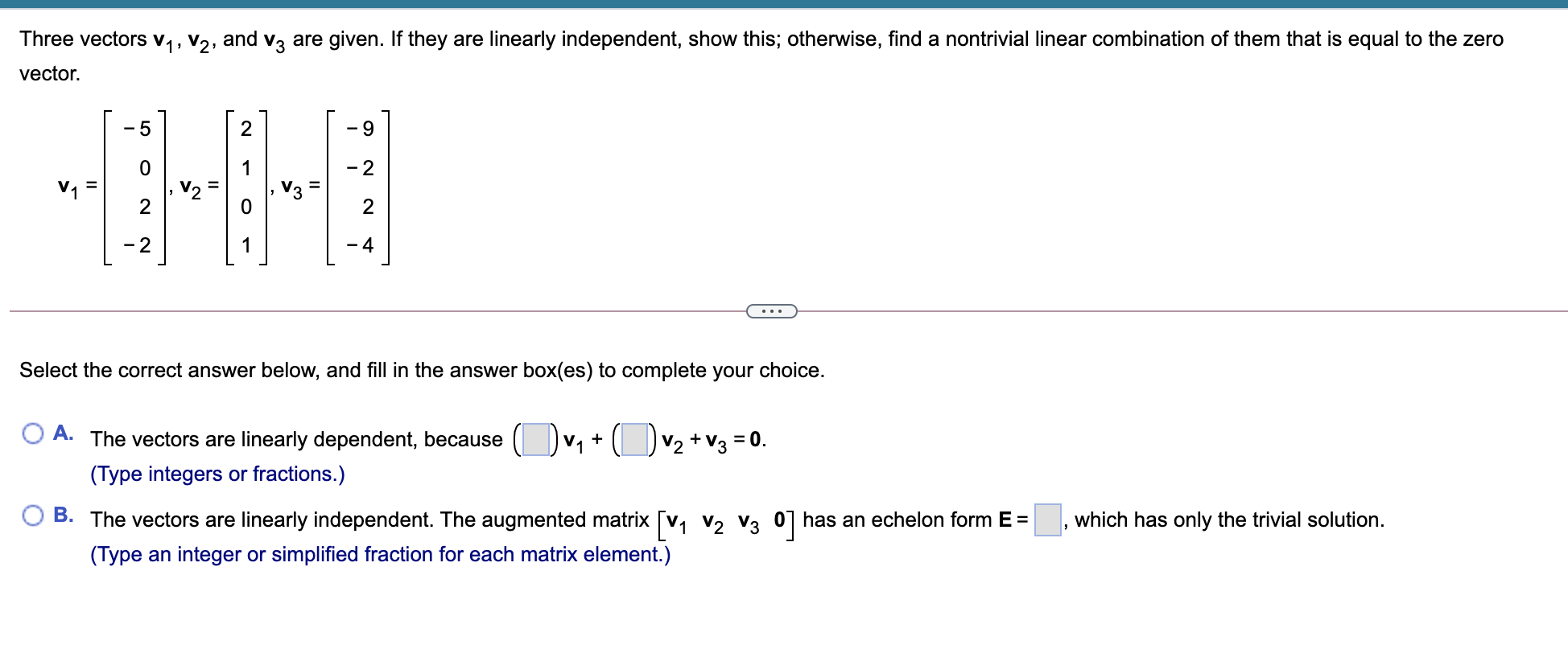 Solved Three vectors V1, V2, and V3 are given. If they are | Chegg.com