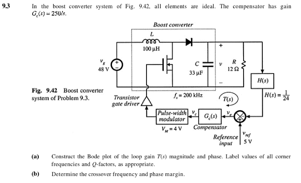 Solved In The Boost Converter System Of Fig. 9.42, All | Chegg.com