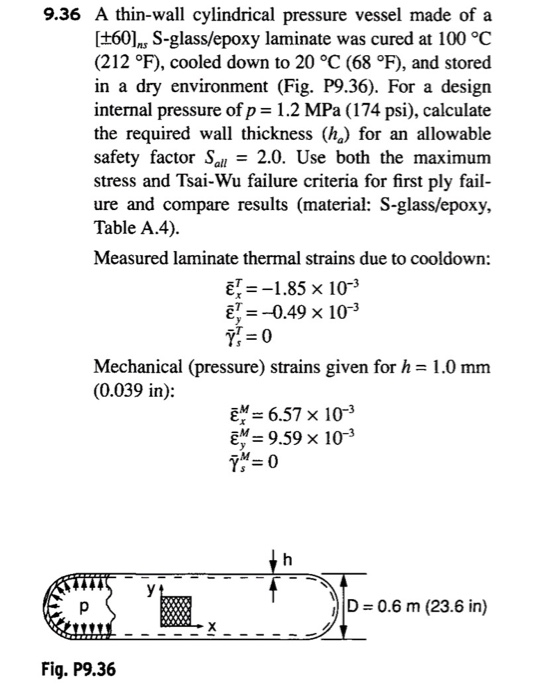 Solved 9.36 A thin-wall cylindrical pressure vessel made of | Chegg.com