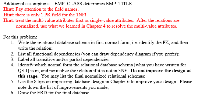Solved Additional assumptions: EMP_CLASS determines | Chegg.com