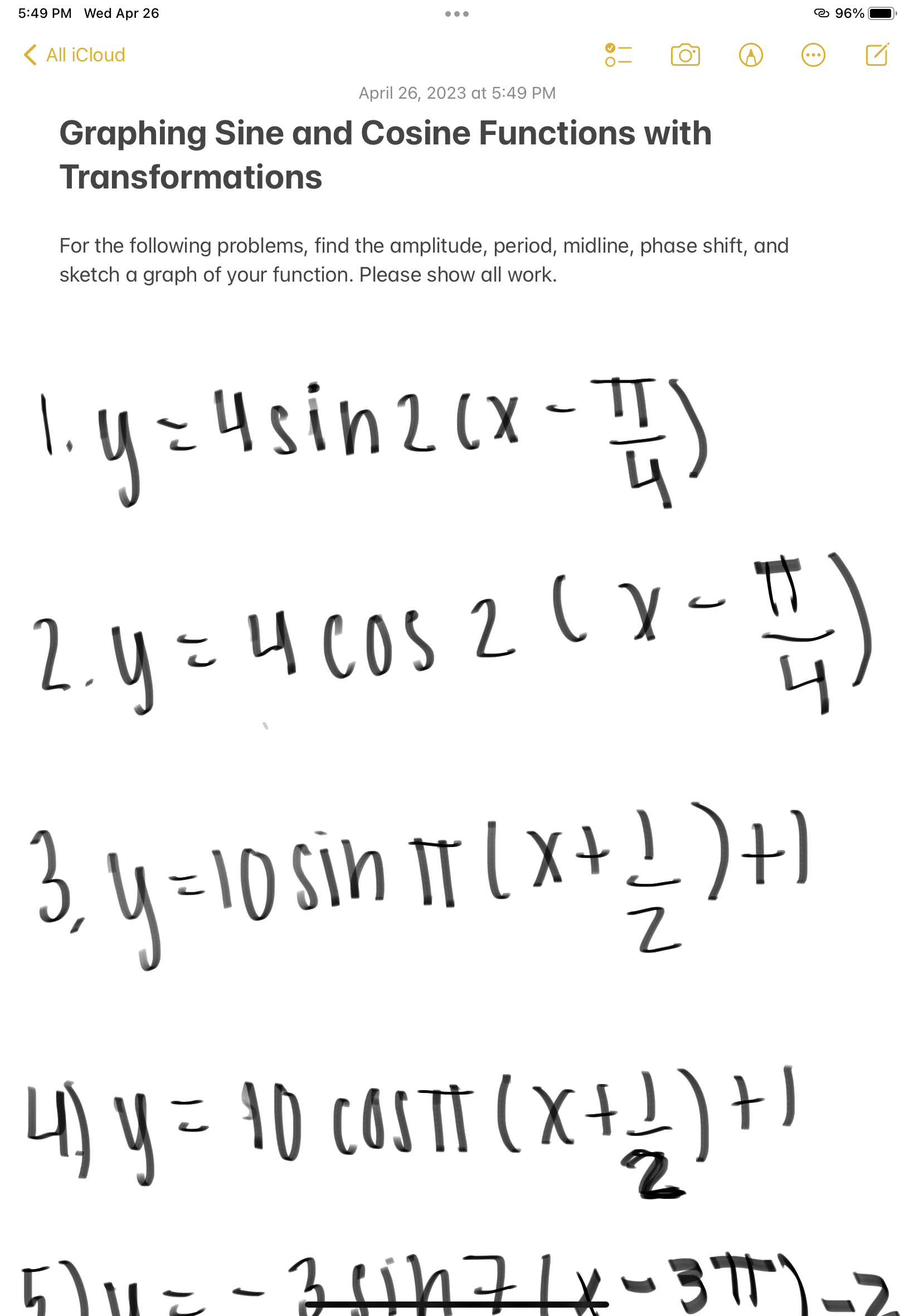 solved-1-y-4sin2-x-4-2-y-4cos2-x-4-3-y-10sin-x-21-1-chegg