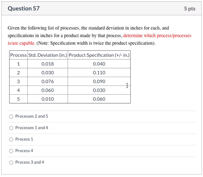 Solved Question 57 5 pts Given the following list of | Chegg.com
