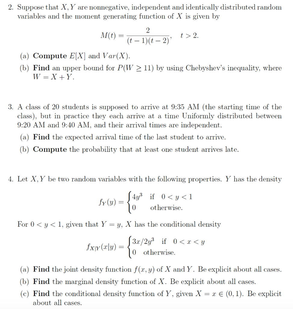 Solved 2 Suppose That X Y Are Nonnegative Independent Chegg Com