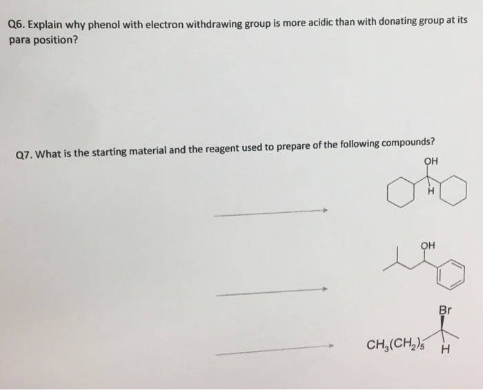 Solved Explain why phenol with electron withdrawing group is