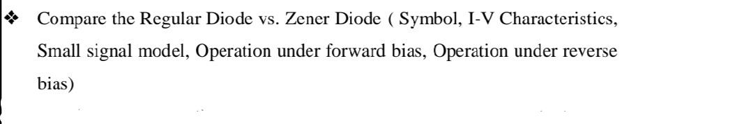 Solved Compare the Regular Diode vs. Zener Diode (Symbol, | Chegg.com