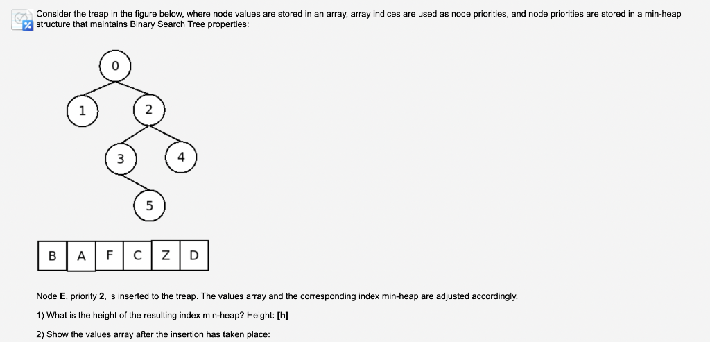 Solved Consider the treap in the figure below, where node | Chegg.com