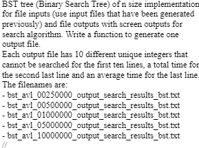 Solved BST tree (Binary Search Tree) of n size | Chegg.com