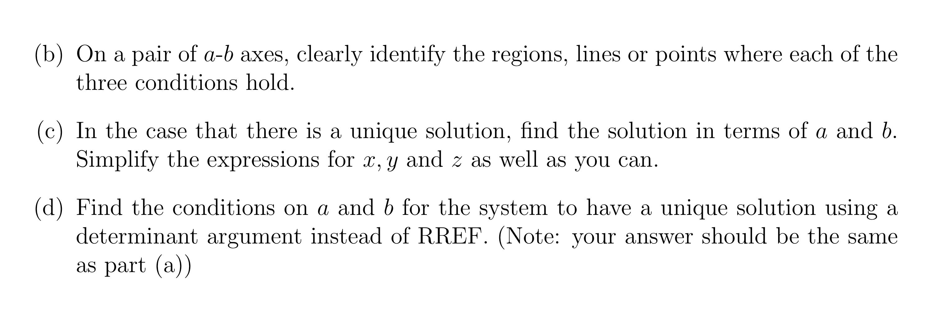 (b) On A Pair Of A−b Axes, Clearly Identify The | Chegg.com