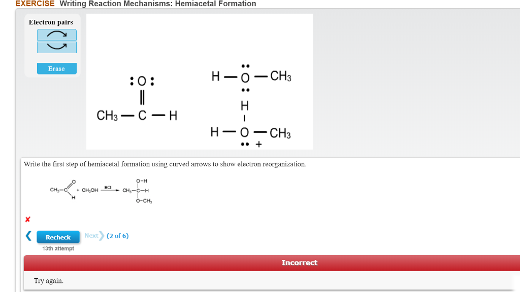 Solved EXERCISE Writing Reaction Mechanisms Hemiacetal