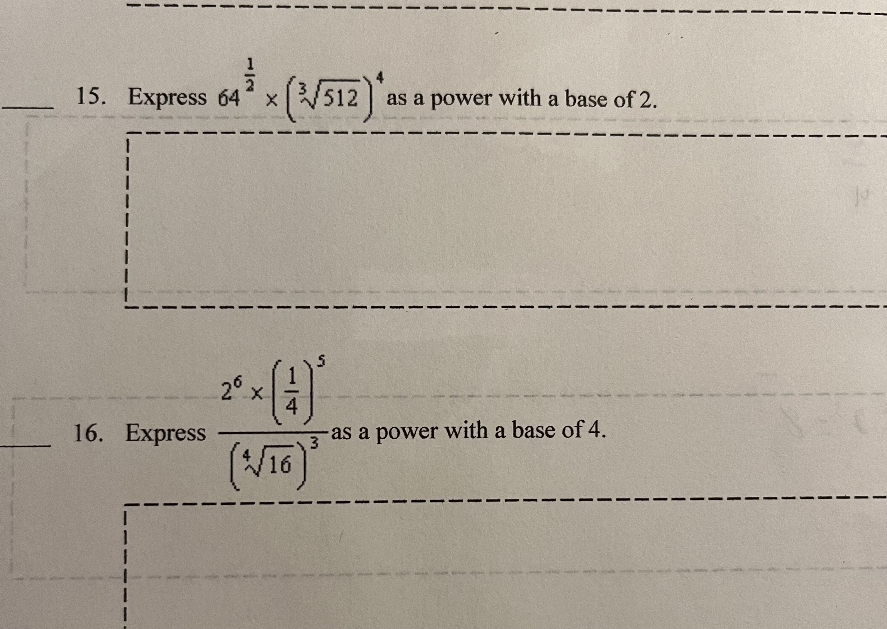 Solved 15. Express 6421×(3512)4 as a power with a base of 2 | Chegg.com