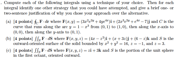 Solved .. Compute each of the following integrals using a | Chegg.com