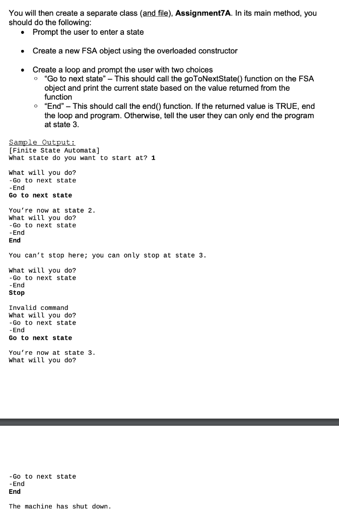 Solved Assignment 7A: Finite State Automata. In Computer | Chegg.com