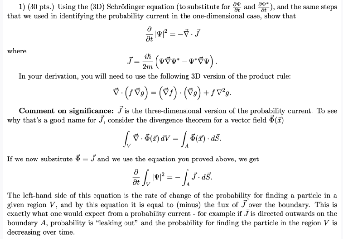 1) (30 pts.) Using the (3D) Schrödinger equation (to | Chegg.com