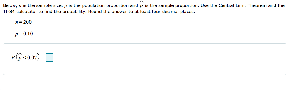 Solved Below, n is the sample size, p is the population | Chegg.com
