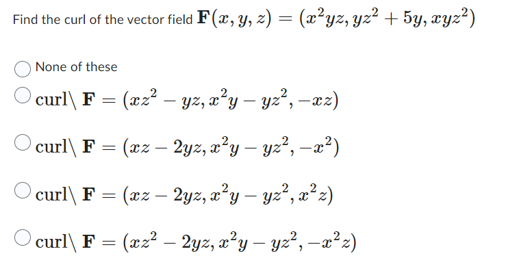 Solved Find the curl of the vector field | Chegg.com