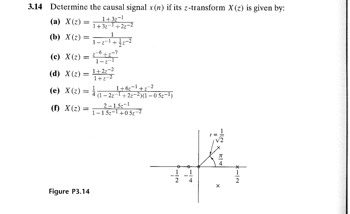 Solved 3.14 Determine the causal signal x(n) if its