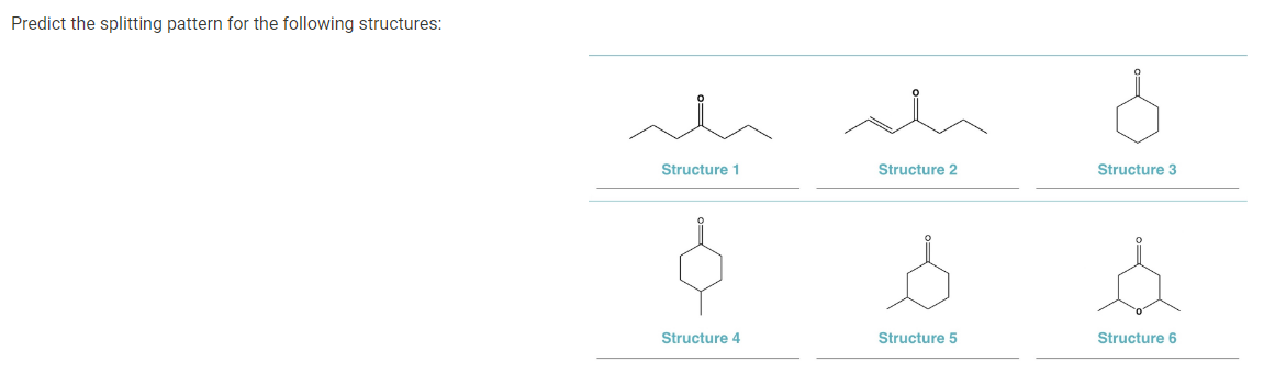 Solved Predict The Splitting Pattern For The Following | Chegg.com