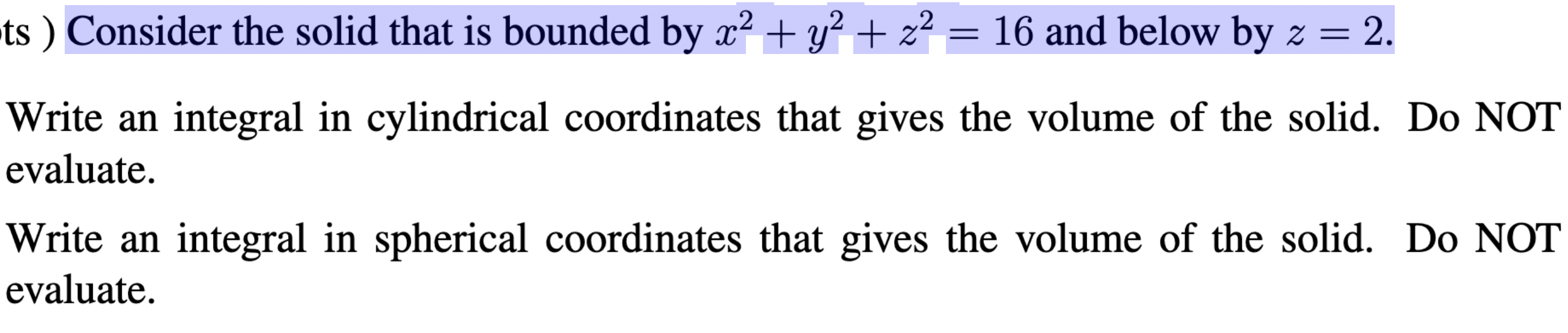 Solved ts ) Consider the solid that is bounded by | Chegg.com