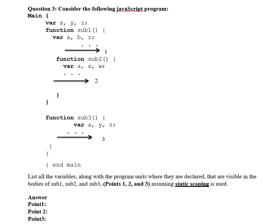 Solved Question 3: Consider The Following JavaScript | Chegg.com