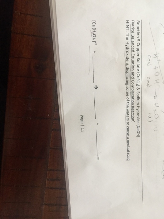 Solved Copper Sulfate (CuSO_4) & Sodium Hydroxide (NaOH)