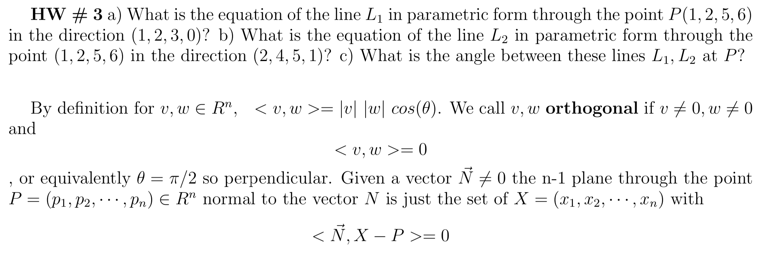 Solved Hw 3 A What Is The Equation Of The Line Lj In P Chegg Com