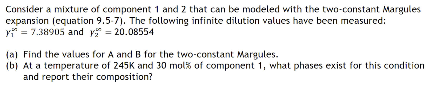 Solved Consider a mixture of component 1 and 2 that can be | Chegg.com