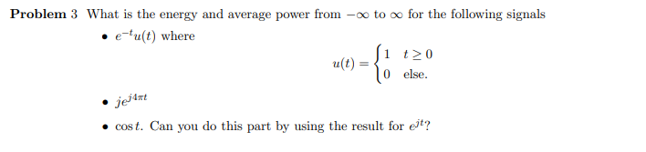 Solved Problem 3 What is the energy and average power from - | Chegg.com