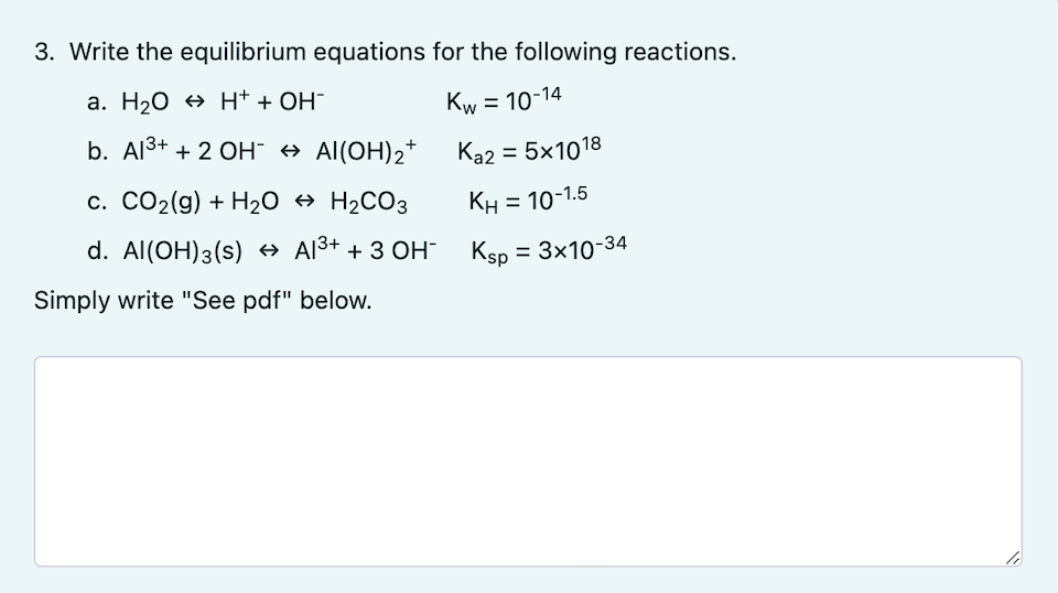 Solved 3. Write The Equilibrium Equations For The Following | Chegg.com