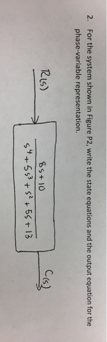 Solved For the system shown in Figure P2, write the state | Chegg.com