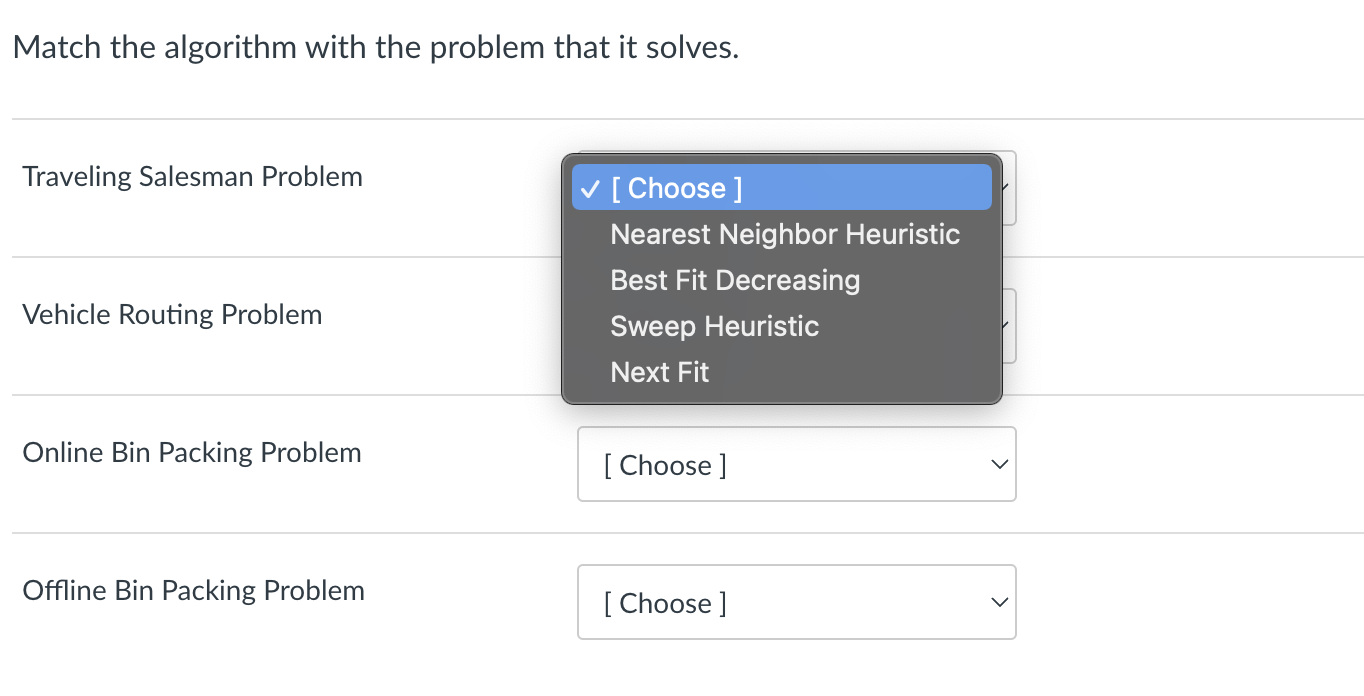 Solved Match the algorithm with the problem that it solves. | Chegg.com