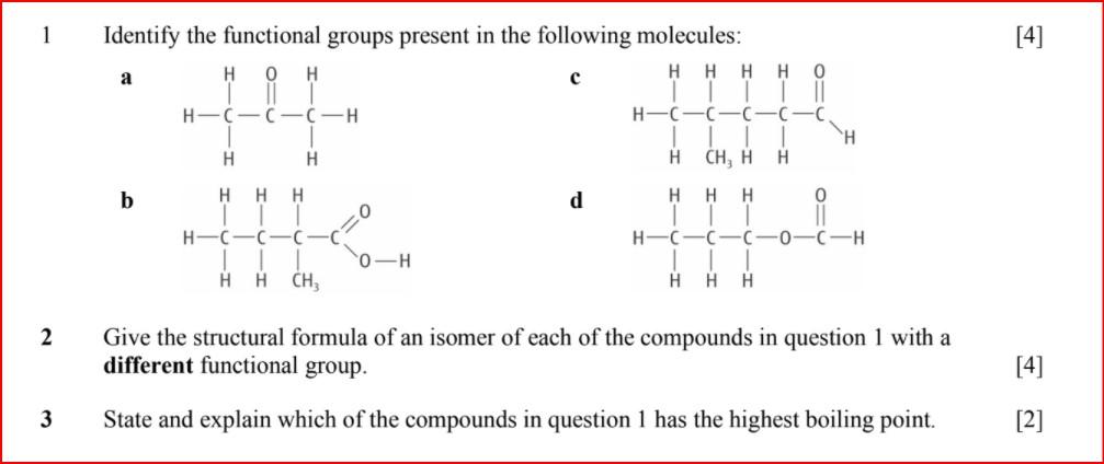 Solved 1 Identify the functional groups present in the | Chegg.com