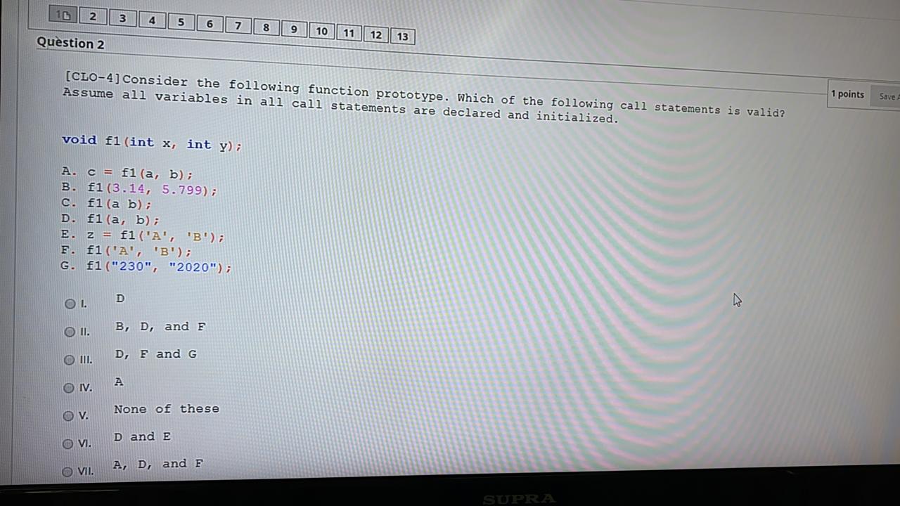 Solved 2. 3 4 5 6 7 8 9 10 11 12 13 Question 2 (CLO-4] | Chegg.com