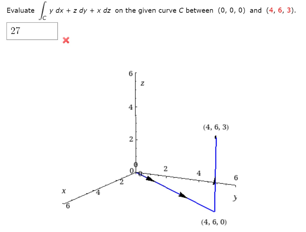 Solved Evaluate Lyd Y Dx Z Dy X Dz On The Given Curve C