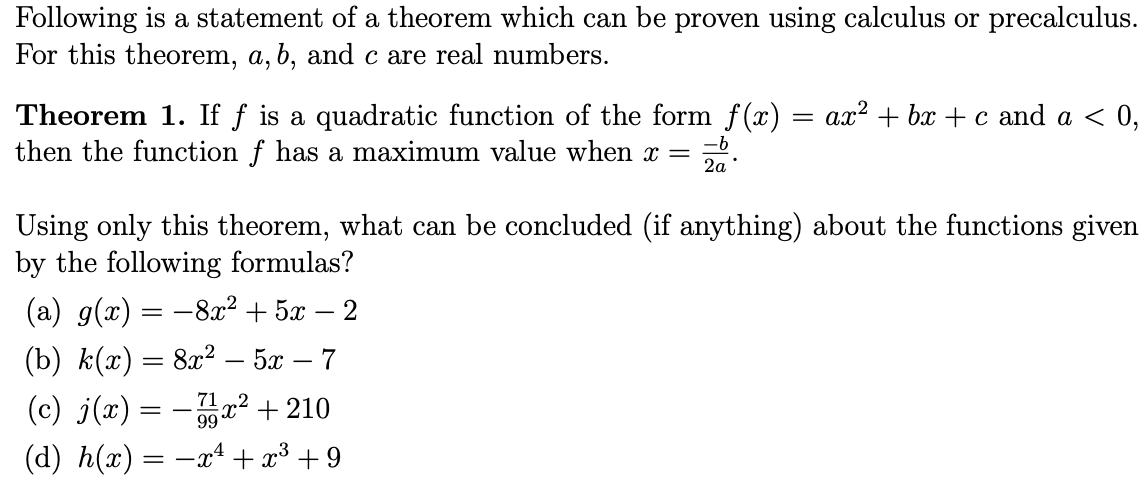 Solved Following is a statement of a theorem which can be