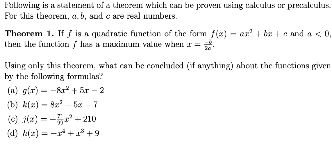 Solved Following is a statement of a theorem which can be | Chegg.com