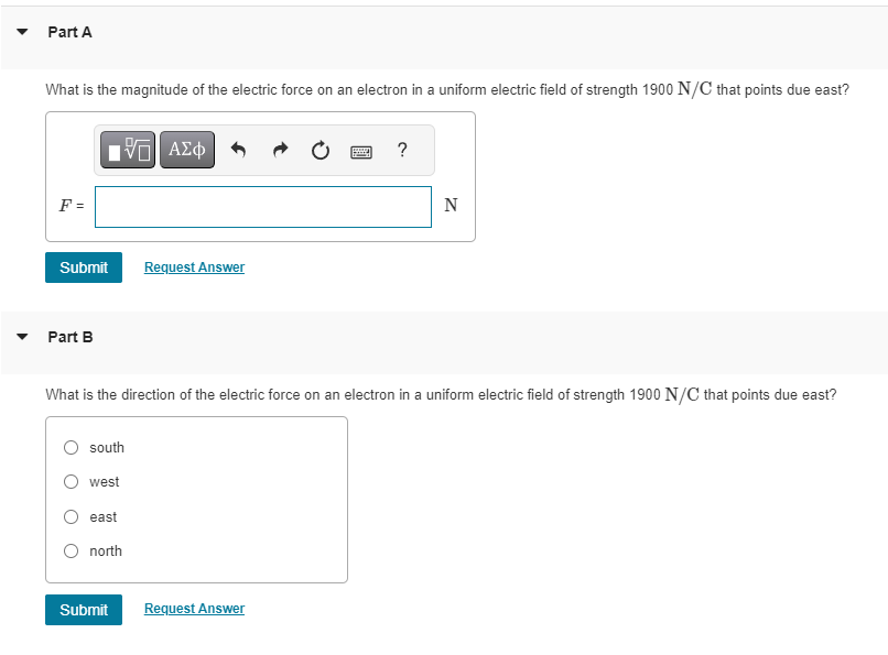 Solved What is the magnitude of the electric force on an