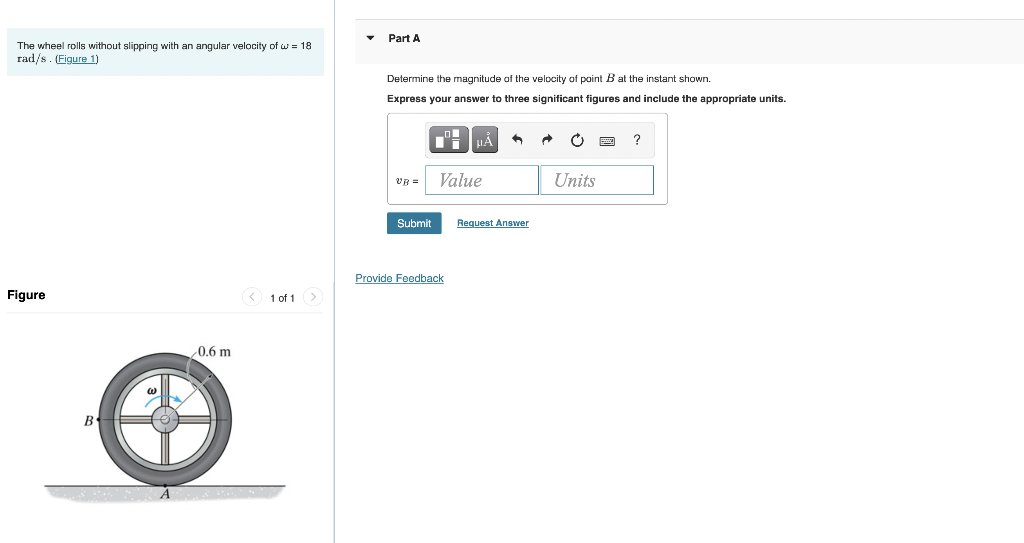 Solved The wheel rolls without slipping with an angular | Chegg.com