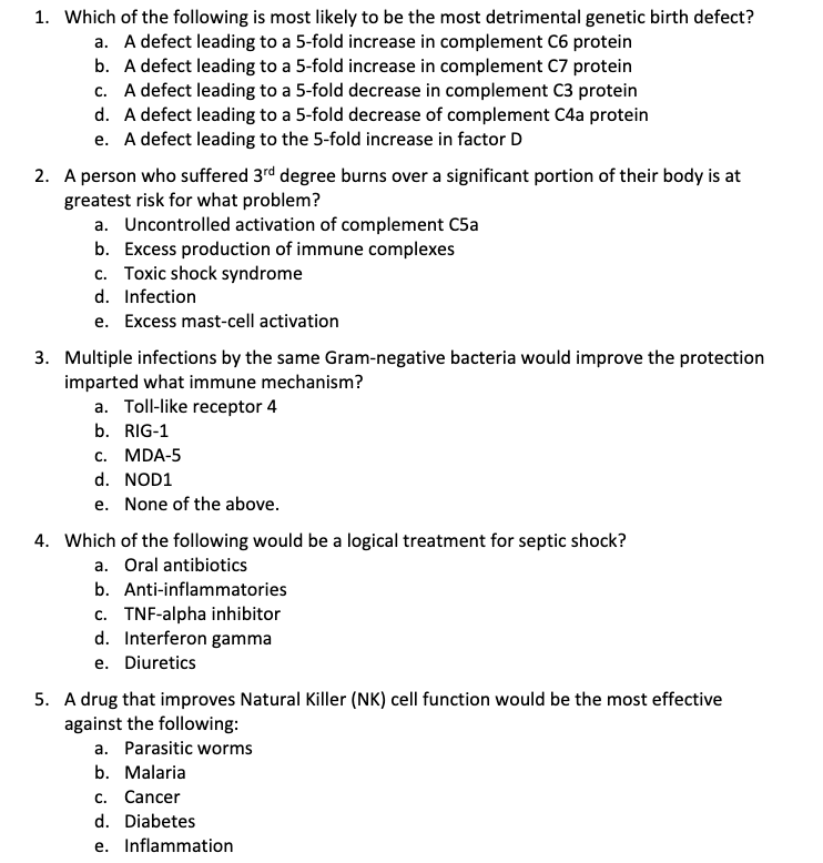 Solved 1. Which of the following is most likely to be the | Chegg.com