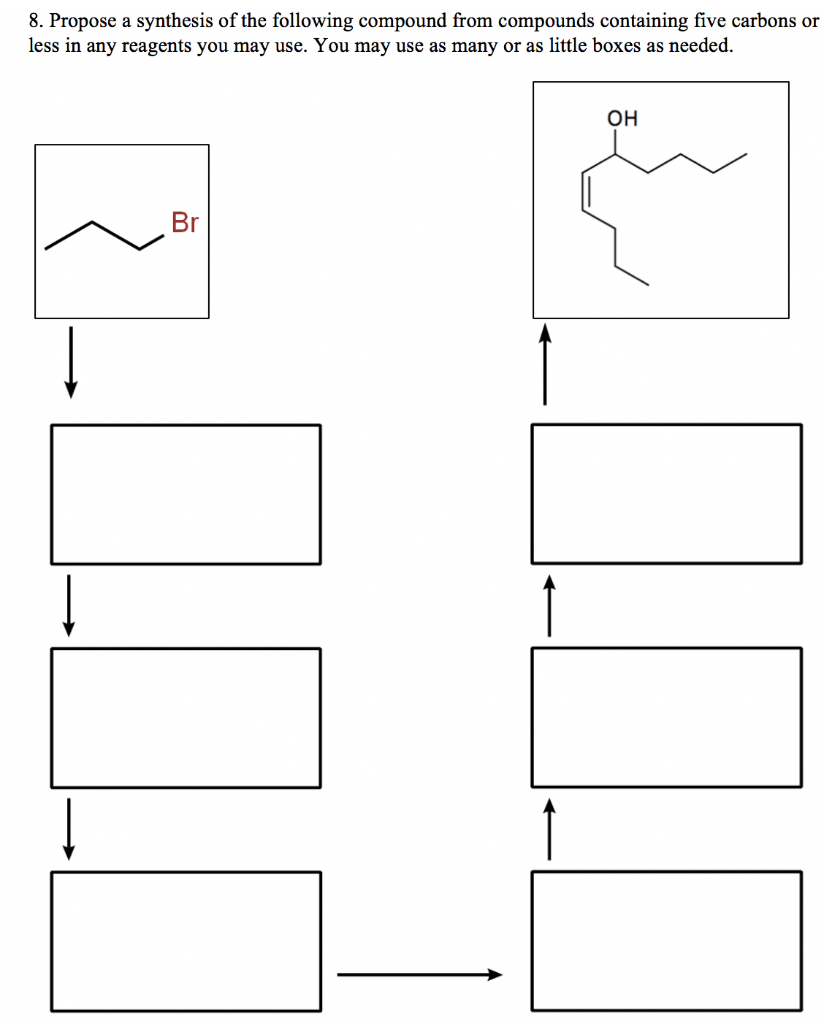 Solved 8. Propose a synthesis of the following compound from | Chegg.com