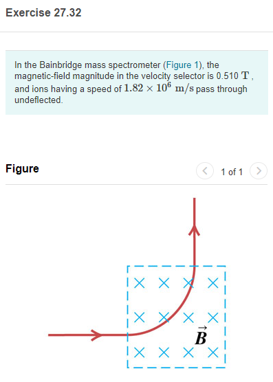 Solved Exercise 27.32 In the Bainbridge mass spectrometer | Chegg.com