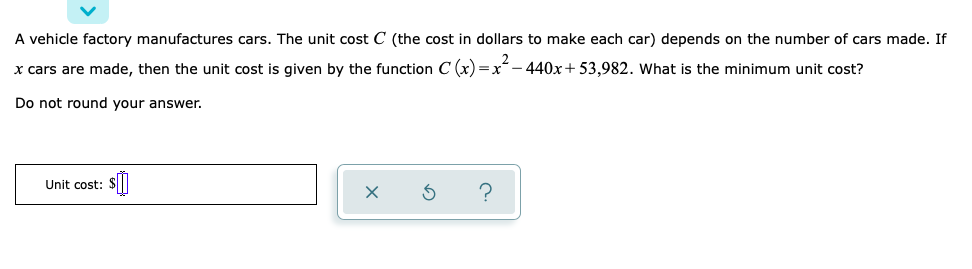 Solved A vehicle factory manufactures cars. The unit cost C | Chegg.com