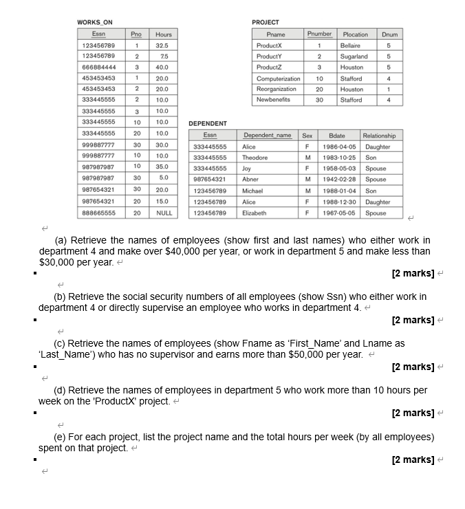 Solved 1. Specify the following queries on the COMPANY