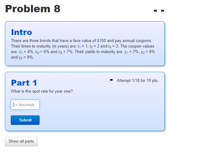 Solved Problem 8 Intro There Are Three Bonds That Have A Chegg