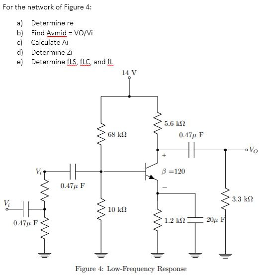 Solved For The Network Of Figure 4 A Determine Re B Fi Chegg Com