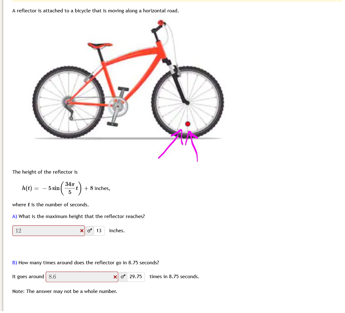 Solved A reflector is attached to a bicycle that is moving