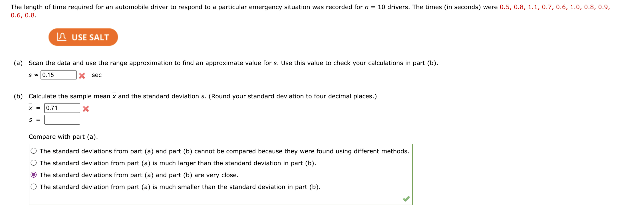 Solved 0.6,0.8.(a) ﻿Scan the data and use the range | Chegg.com