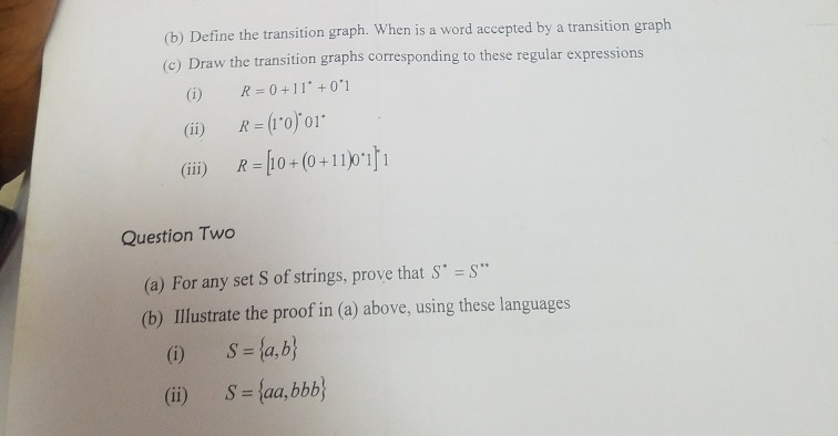 Writing Transitions Graph Math Solved (b) Define the transition graph. When is a word | Chegg.com