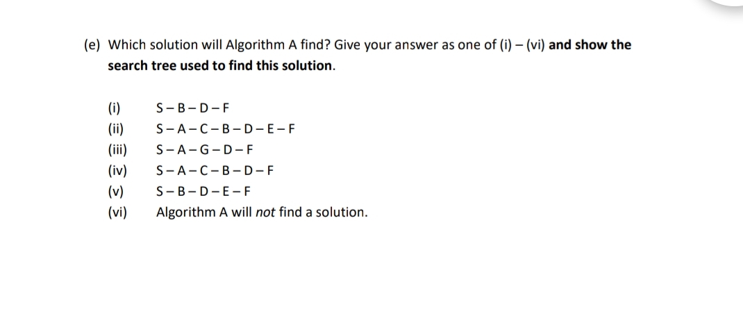 Solved the search algorithm given in the question would | Chegg.com