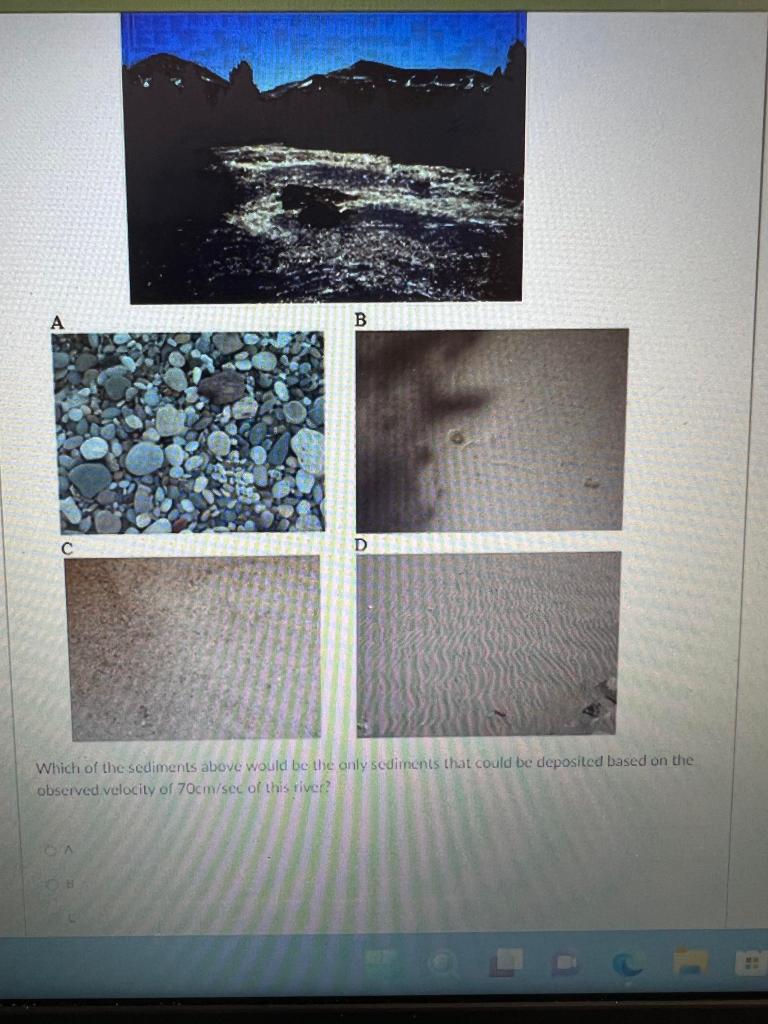 Solved Which of the sediments above would be the only | Chegg.com