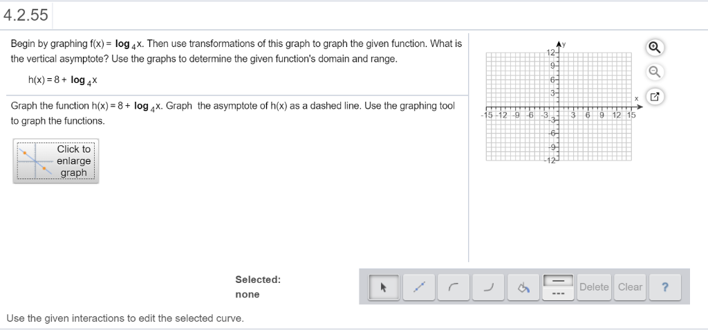 Solved 4 2 55 Begin By Graphing F X Log4x Then Use Tr Chegg Com